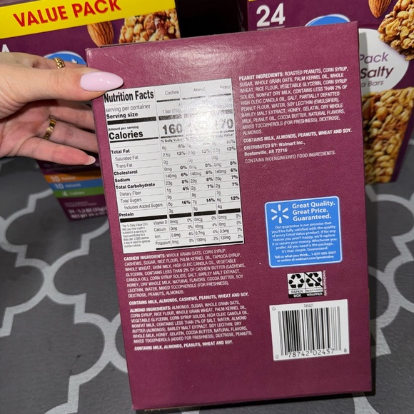 Sweet & Salty Granola Bars Variety Pack (24 Bars) - Peanut, Almond, Cashew - Picture 3 of 4